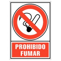 SEÑAL PROHIBIDO FUMAR 210X297MM PVC ROJO ARCHIVO2000 6174-02 RJ (Espera 4 dias) en Huesoi